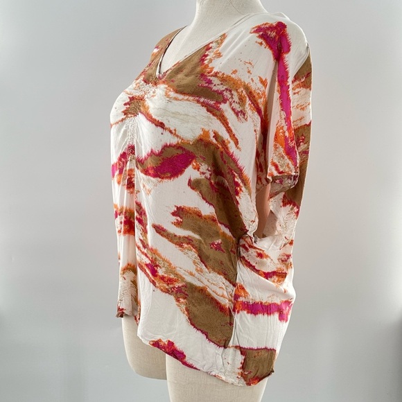 Calvin Klein jeans top size XL multicolored lightweight abstract desert sunset - Picture 6 of 11